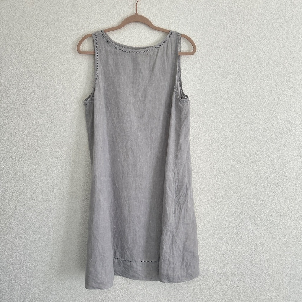 J. Jill 100% Linen grey dress Medium - Picture 2 of 14